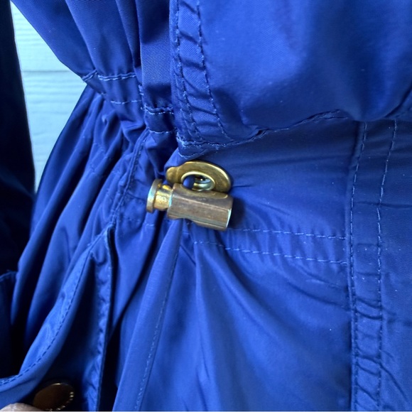 Trina Turk Blue Belted Rain Trench Coat | Size M | Classic & Chic - Picture 5 of 14